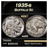 1935-s Buffalo Nickel 5c Grades ms65