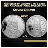 Founders of Liberty 1 oz Silver - Ben Franklin - F