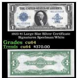 1923 $1 large size Silver Certificate Grades Choic