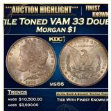 1878-p 7/8tf Morgan Dollar Textile Toned VAM 33 Do