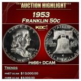1953 Proof Franklin Half Dollar 50c pr66+ DCAM SEG