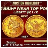 1893-p Gold Liberty Quarter Eagle Near Top Pop $2