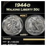 1944-d Walking Liberty Half Dollar 50c ms66+ SEGS