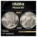 1926-s Peace Dollar $1 Grades ms64