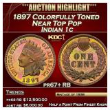 1897 Proof Indian Cent Colorfully Toned Near Top P