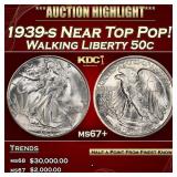 1939-s Walking Liberty Half Dollar Near Top Pop! 5