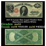 1917 $1 Large Size Legal Tender Note Grades Select