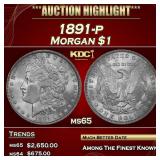 1891-p Morgan Dollar $1 Grades ms65 SEGS