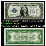 1928B $1 Blue Seal Silver Certificate "Funnyback"