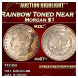 1885-o Morgan Dollar Rainbow Toned Near Top Pop $1