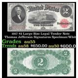 1917 $2 Large Size Legal Tender Note Thomas Jeffer
