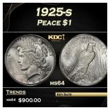 1925-s Peace Dollar $1 Grades ms64