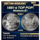 1881-s Morgan Dollar TOP POP! $1 ms69 SEGS