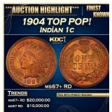 1904 Indian Cent TOP POP! 1c ms67+ RD SEGS