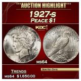 1927-s Peace Dollar $1 ms64 SEGS