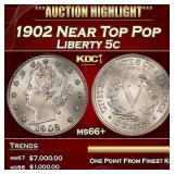 1902 Liberty Nickel Near Top Pop 5c ms66+ SEGS
