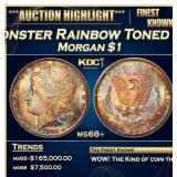 1882-s Morgan Dollar Monster Rainbow Toned TOP POP