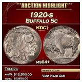 1920-s Buffalo Nickel 5c ms64+ SEGS