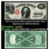1917 $1 Large Size Legal Tender Note Grades Choice