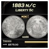 1883 n/c Liberty Nickel 5c Grades ms66