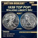 1939 Proof Walking Liberty Half Dollar TOP POP! 50