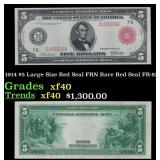 1914 $5 Large Size Red Seal FRN Rare Red Seal Grad