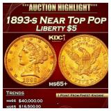 1893-s Gold Liberty Half Eagle Near Top Pop $5 ms6