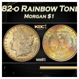 PCGS 1882-o Morgan Dollar Rainbow Toned $1 ms61 PC