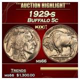 1929-s Buffalo Nickel 5c ms66 SEGS
