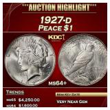 1927-d Peace Dollar $1 ms64+ SEGS