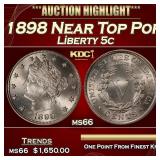 1898 Liberty Nickel Near Top Pop 5c ms66 SEGS