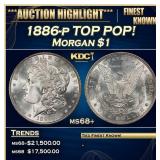 1886-p Morgan Dollar TOP POP! $1 ms68+ SEGS