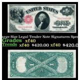 1917 $1 Large Size Legal Tender Note Grades xf Sig
