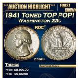 1941 Proof Washington Quarter Toned TOP POP! 25c p