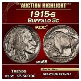1915-s Buffalo Nickel 5c ms65 SEGS