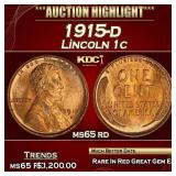 1915-d Lincoln Cent 1c ms65 rd SEGS