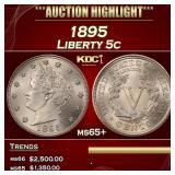1895 Liberty Nickel 5c ms65+ SEGS