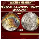 PCGS 1882-s Morgan Dollar Rainbow Toned $1 ms63 PC