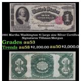 1891 $1 large size Silver Certificate Martha Washi