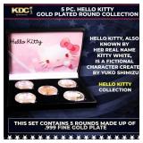 5 Coin Hello Kitty Gold Plated Round Collection
