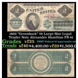 1862 $2 Large Size Legal Tender Note "Greenback" A