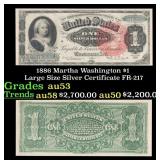 1886 $1 large size Silver Certificate Martha Washi