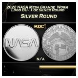 2022 NASA Mesa Grande  Worm Logo BU - 1 oz Silver