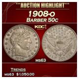 1908-o Barber Half Dollars 50c ms63 USCG
