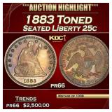 1883 Proof Seated Liberty Quarter Toned 25c pr66 S