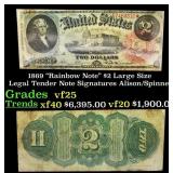 1869 $2 Large Size Legal Tender Note "Rainbow Note