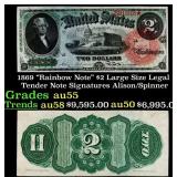 1869 $2 Large Size Legal Tender Note "Rainbow Note