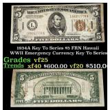 1934A $5 FRN Hawaii WWII Emergency Currency Key To