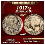 1917-s Buffalo Nickel 5c ms65 SEGS
