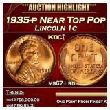 1935-p Lincoln Cent Near Top Pop 1c ms67+ rd SEGS